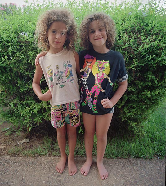 Tahel and Atalya at Golden Beach, 1994