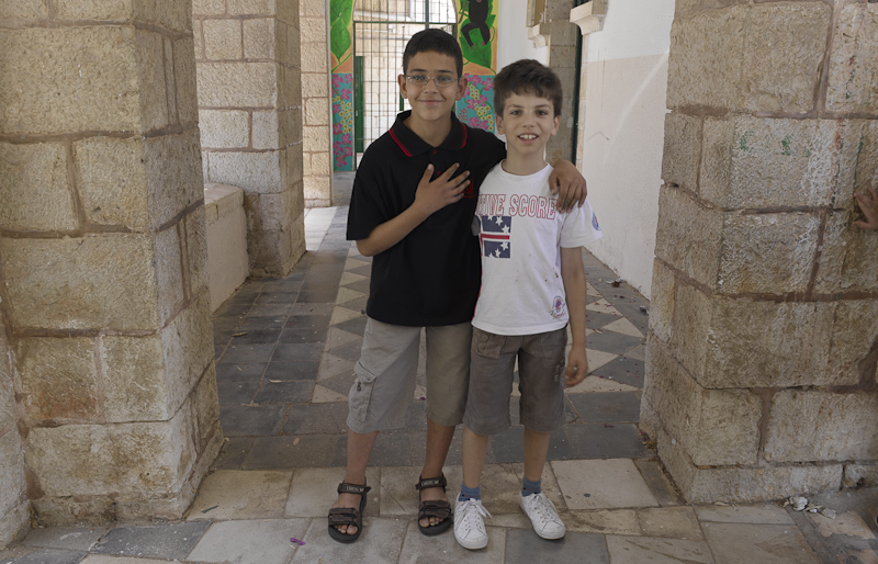 2 kids at school, Jerusalem - 2009