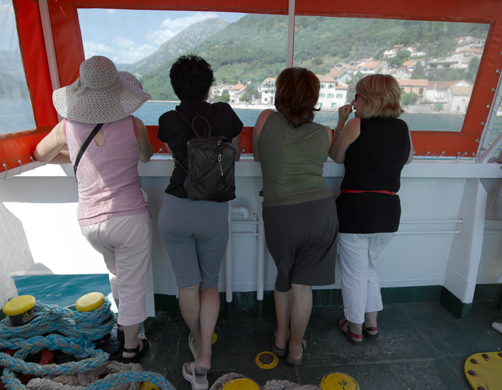 Four women on the ferry