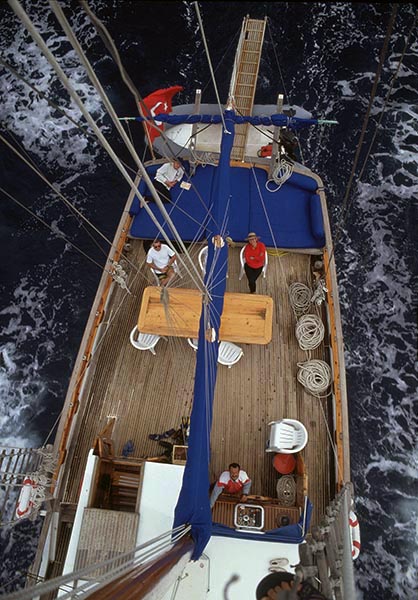 View of the Ipeka from the mast top