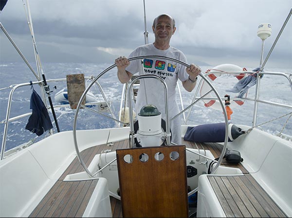 Yokim at the helm, Fethiye, 2003